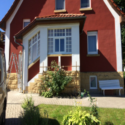 Fenster mit Sprossen und Ornamentglas, Fenster mit 57° Schräge und Spossen